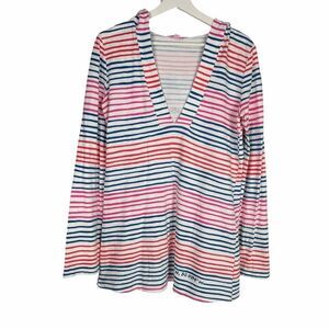 Lilly Pulitzer Medium Higgs Striped Cover Up with Anchor Motif